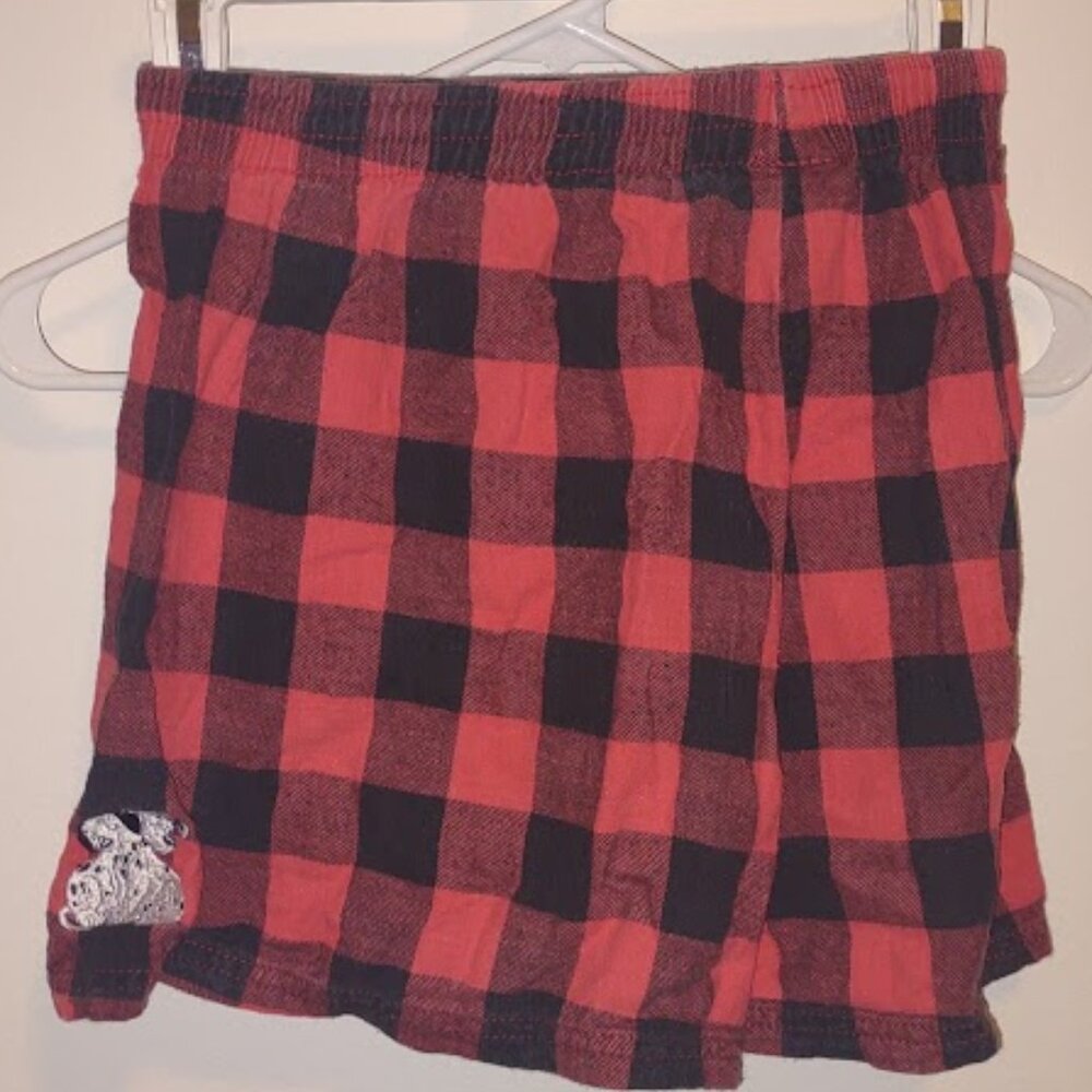 XS - 101 Dalmatians - Red & Black Flannel Shorts